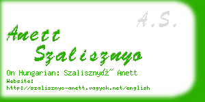 anett szalisznyo business card